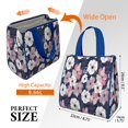 thumbnail image 3 of Pioneer Flower Floral Print Pattern Insulated Lunch Bag for Women & Adults,Large Portable Soft Cooler Lunch Bag,Thermal Food Storage Tote with Pearl Cotton,8.66L,8.75x5.75x9.5 Inch, 3 of 6