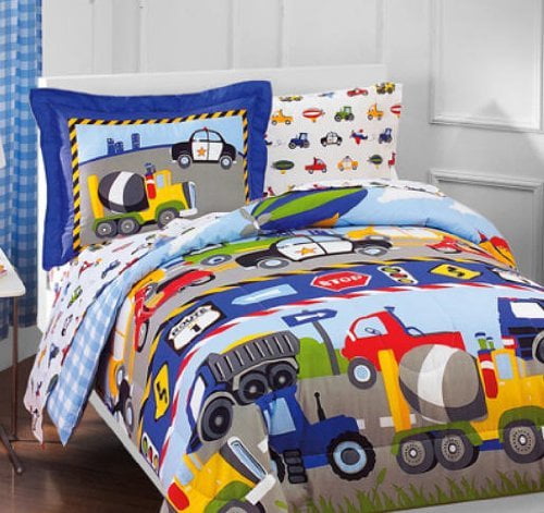 boys construction bedding