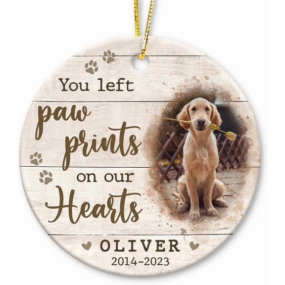 Dog Memorial Gifts, Personalized Pet Bereavement Ornament, Ceramic Christmas Decoration, Memorial Day Memorial Ornament, Dog Lover Gifts undefined