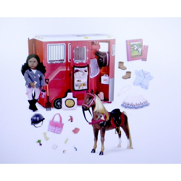Our Generation Rashia With Horse & Trailer 18" Doll Equestrian Bundle - Walmart.com
