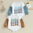 thumbnail image 7 of Okbabeha Baby Bubble Romper Boy Girl Bubs Crewneck Sweatshirt Color Block Oversized Onesie Fall Winter Cute Clothes, 7 of 7