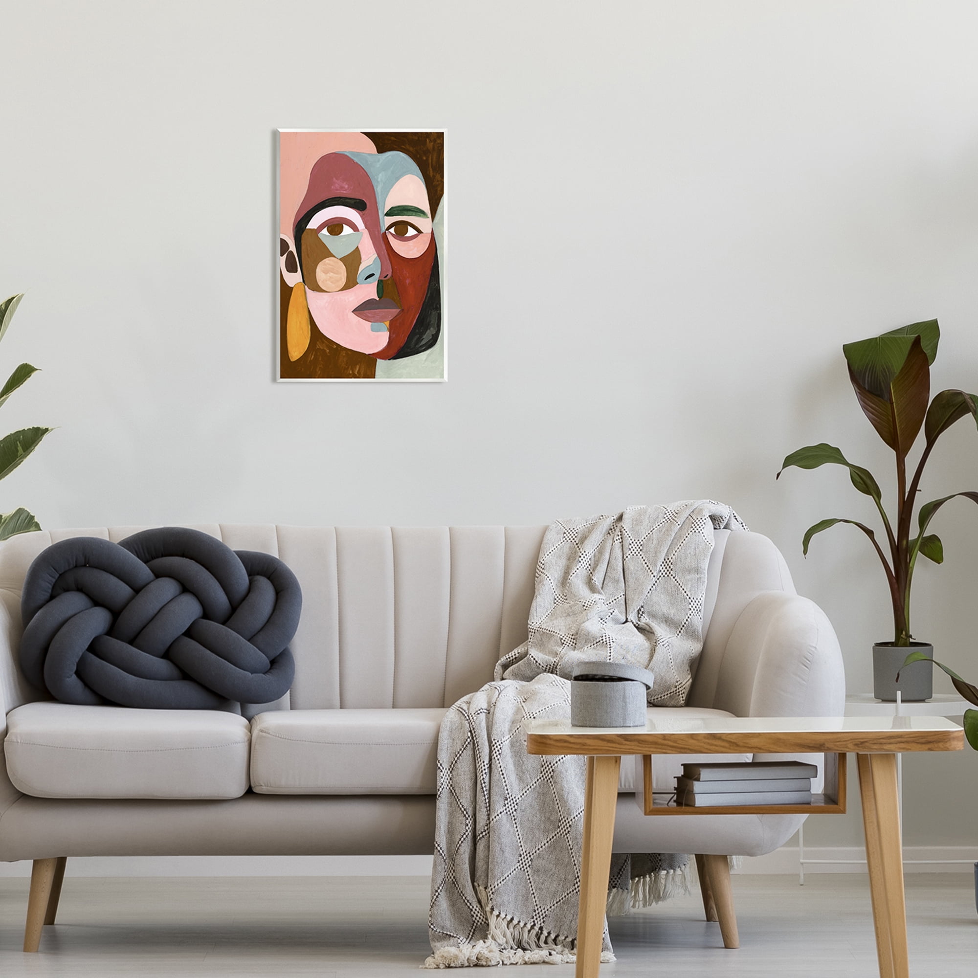 Stupell Industries Contemporary Abstract Face Abstract Painting Unframed Art Print Wall Art