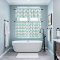 thumbnail image 4 of Abstract Waves Kitchen Curtains Valances and Tiers Set of 3 Teal Green Grey Water Ripple Stripes Tier Curtains and Valance with Rod Pocket for Small Windows, 27.5"x24", 4 of 9