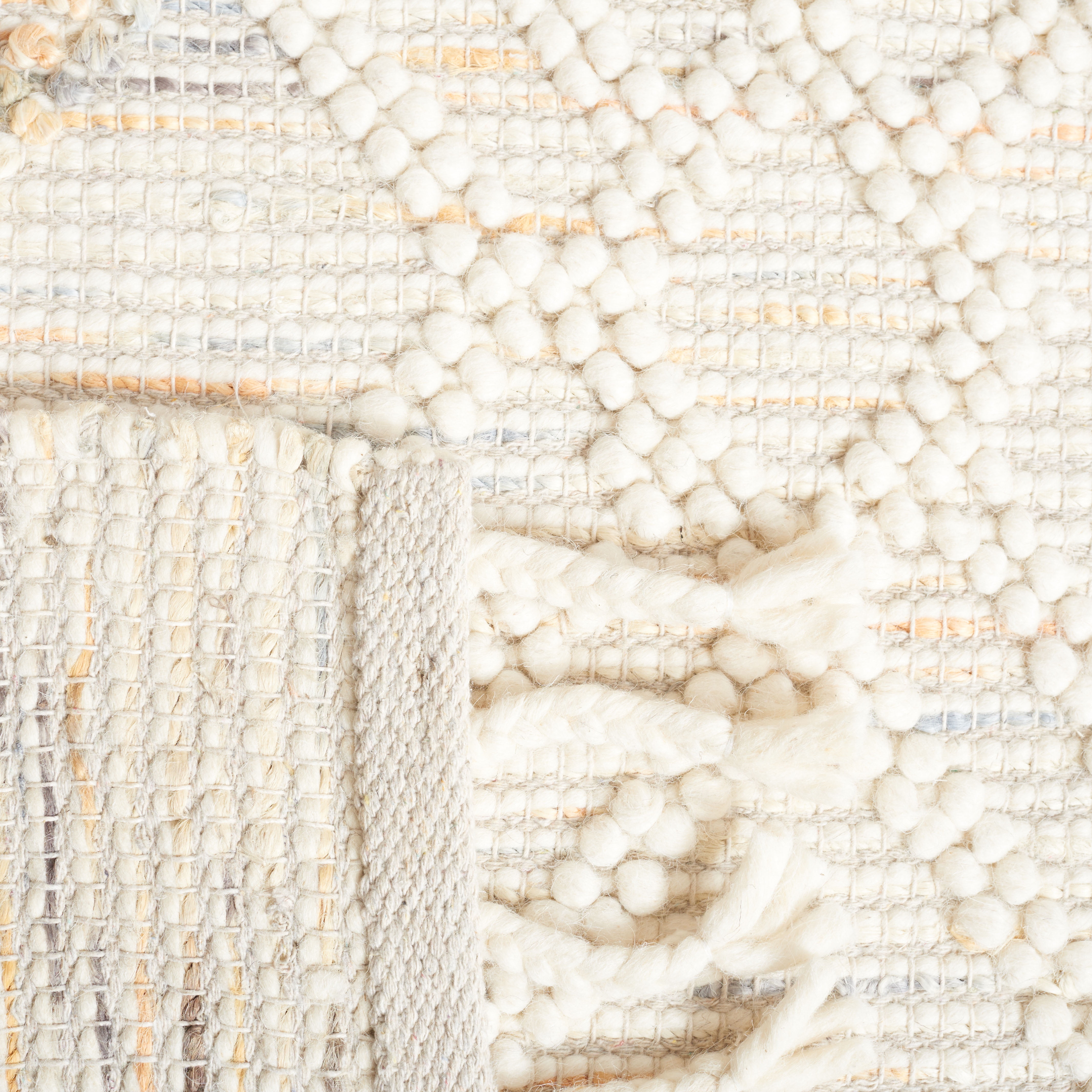 SAFAVIEH Natura Keith Geometric Runner Rug, Ivory/Orange, 2'3" x 9'