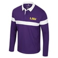 thumbnail image 2 of Men's Colosseum  Purple LSU Tigers Too Cool For School Long Sleeve Polo, 2 of 3