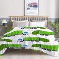 thumbnail image 6 of Green Garbage Trash Truck Flannel Lightweight Blankets Quilt Plush Fleece Soft Bedding Throw Blanket for Couch and Bed 80"x60" for Adult, 6 of 6