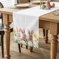 thumbnail image 2 of Easter Table Runner 72 Inches Long for Kitchen Dining, Spring Bunny Colorful Eggs Botanical Floral Herbs Dresser Scarf Farmhouse, Dining Table Decorations for Wedding/Parties, 18 x 72 In, 2 of 8