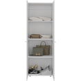 thumbnail image 5 of JERFIT White Freestanding Wardrobe Closet with Doors, 4 Shelves for Bedroom, Closet Organizer, Space Saving Storage Cabinet for Bedroom, Apartment, Laundry Room, 5 of 8