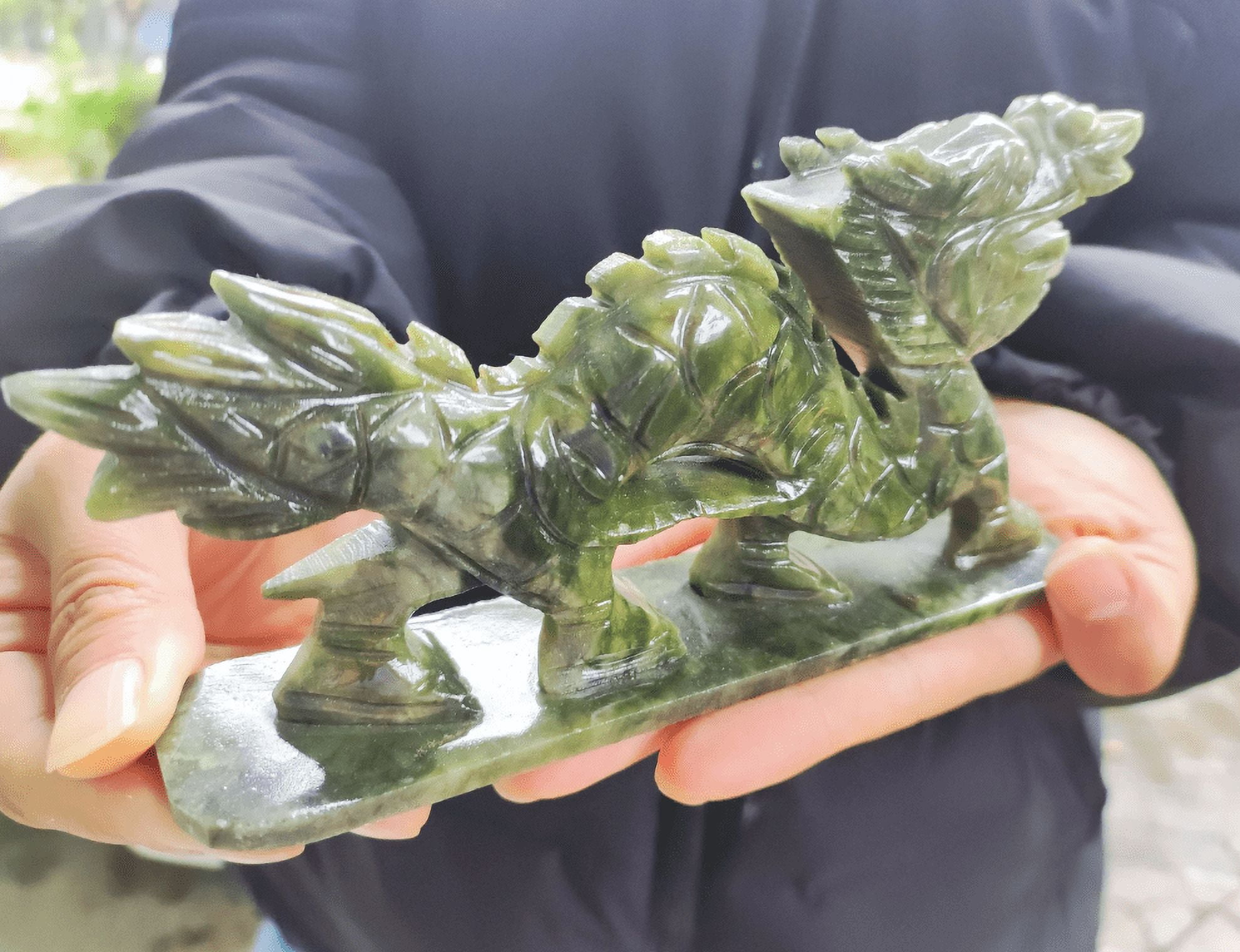 Funny crystal pendant healing MINI  green jade dragon carving carved, Crystal , Handmade Raw Stone  jade dragon Gem Chakra Quartz Crystal