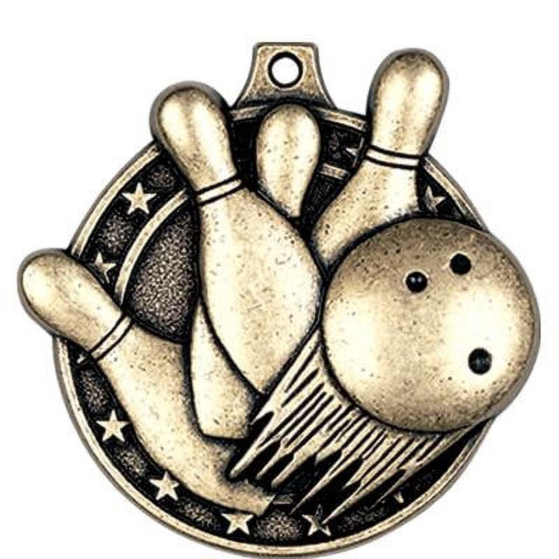 Bowling Medals, 2" Gold Diecast Bowling Medal Award 10 Pack