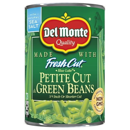 Del Monte Petite Cut Green Beans Canned Vegetables 14.5 oz
