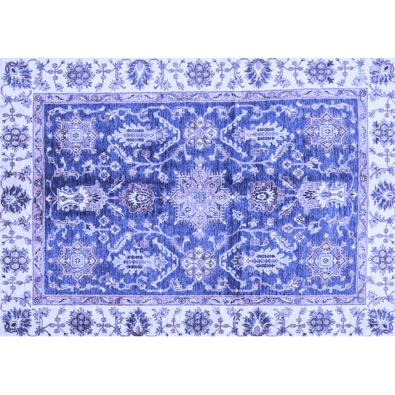 Ahgly Company Indoor Rectangle Oriental Blue Traditional Area Rugs, 5' x 7'