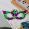 thumbnail image 2 of Women Mardi Gras Sequin Mask Costume Shining Fleur De Lis Lace-Up Mask Masquerade Venetian Carnival Mask for Party Decorations 1 PC Multicolor One Size, 2 of 4
