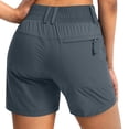 thumbnail image 6 of Kinrui Women's 5" Hiking Golf Shorts with Pocket High Waist Stretch Cargo Shorts Casual Summer Gray L, 6 of 8