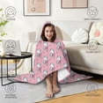 thumbnail image 4 of Wearable Blanket,Pink Cartoon Unicorn Flower Pattern Hooded Wearable Flannel Blanket for Adults & Teens with Buckle,Winter Poncho Shawl Wrap Cape,60"x80", 4 of 5