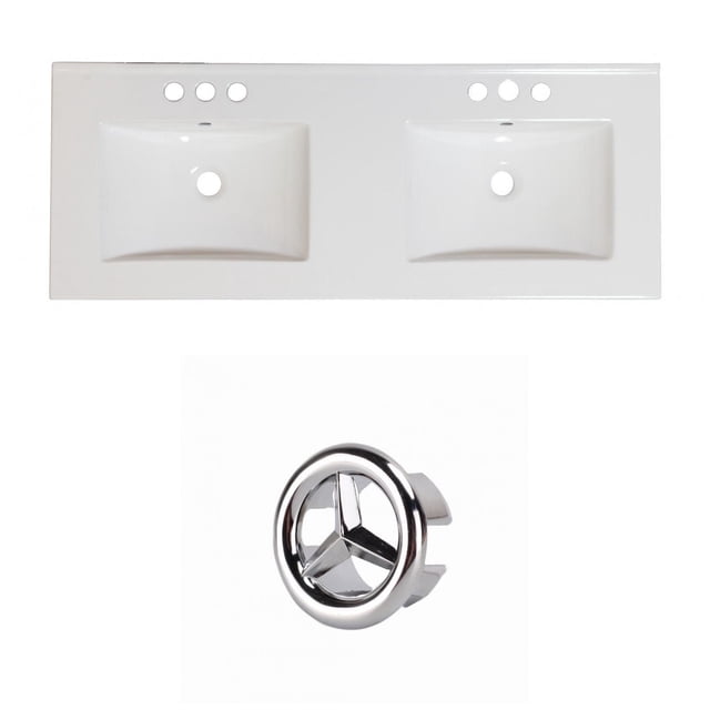 American Imaginations 48-in. W 3H8-in. Ceramic Top Set In White Color AI-20946
