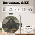 thumbnail image 2 of PU Leather Coasters for Drinks Bar Beer,Set of 6 with Holder,Round Housewarming Gift,Beautiful Cottage, 2 of 4