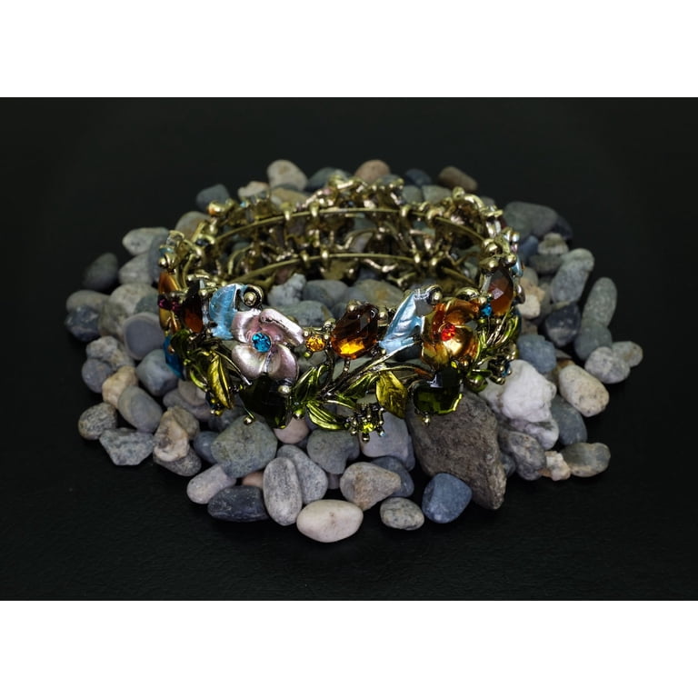 Falari Vintage Flower Bangle with Hand-Painted Beads photo 3