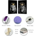 thumbnail image 6 of ZHONGYUTONG Lion and Lioness Canvas Wall Art 2 Pieces Lion King with Gold Crown Poster Prints Wild Animal Pictures Black and White Artwork Office Decor (11.00" x 14.00" x 2PCS), 6 of 6