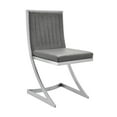 thumbnail image 2 of Leatherette Dining Chair with Cantilever Base, Set of 2, Gray- Saltoro Sherpi, 2 of 5