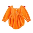 thumbnail image 6 of Wonitaaizi Newborn Thanksgiving Baby Girl Outfit Romper Bodysuit Fall Winter Clothes(6-12 Months,Orange), 6 of 7