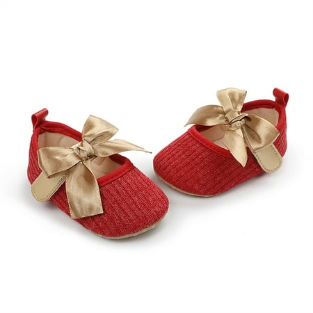 

kpoplk Sandals For Girls Toddler Kids Girls Soild Colour Bowknot Princress Shoes Soft Sole The Floor Toddler Shoes Boys(Red)