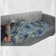 thumbnail image 6 of Ships Wheel Soft Flannel Fleece Throw Blanket, Nautical Patchwork Pattern Rope Starfish Sailing Ship Anchor and Helm, Cozy Plush for Indoor and Outdoor Use, 70" x 90", Turquoise Navy, by Ambesonne, 6 of 6
