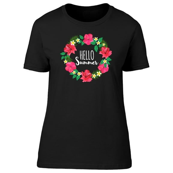 Hello Floral Tropical Summer Tee Women's -Image by Shutterstock