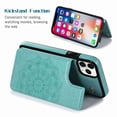 thumbnail image 3 of Dteck Wallet For iPhone 11 with Card Holder, Embossed Mandala Pattern Flower Premium PU Leather Double Magnetic Buttons Flip Shockproof Protective Case, green, 3 of 5