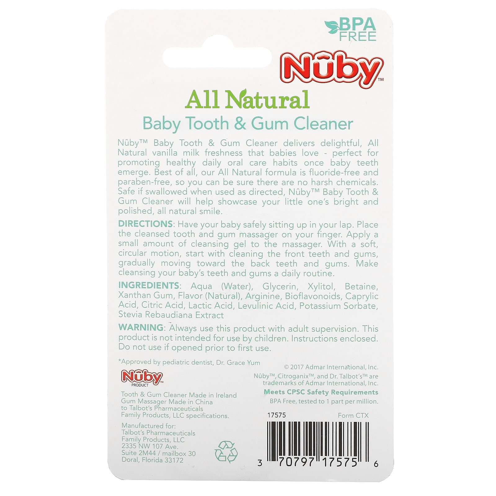 Nuby Dr Talbot's Gel Dentizione 15 g + Massaggiagengive Gum - Eez - Vari  Colori - Sorrisodeciso: il filo diretto col tuo dentista