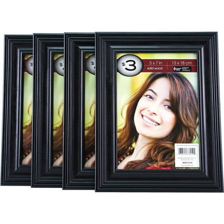 4w Black Solid Wood 5x7, S/4