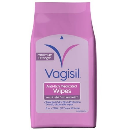 6 Pack - Vagisil Anti-Itch Medicated Wipes 20 Each