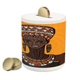 thumbnail image 1 of African Piggy Bank, Ethnographic Art Tribe Woman Long Neck Folk on Mandala, Ceramic Coin Bank Money Box for Cash Saving, 3.6" X 3.2", Multicolor, by Ambesonne, 1 of 4