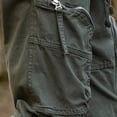 thumbnail image 6 of HOOMEUMY Mens Joggers Casual Cargo Pants Elastic Waist Drawstring Trousers Solid Color Tapered Lounge Pants with Multi Pocket Army Green 6, 6 of 7