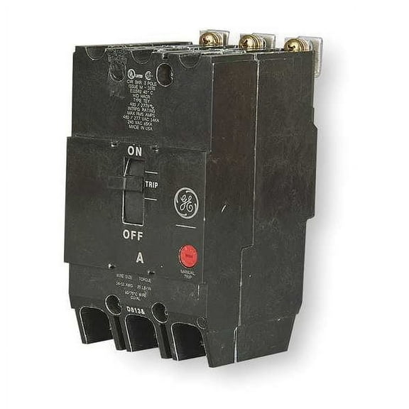 Ge Circuit Breaker,70A,Bolt On,277/480V,3P TEY370