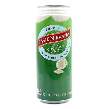 Taste Nirvana Real Coco Pulp, Coconut Water with Tender Coconut Bits, 16.2 Fl Oz, 12