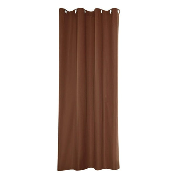 Cortina de tela gruesa impermeable para exteriores, divisor público para patio, opaca Coffee_54x96inch