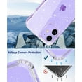 thumbnail image 3 of for iPhone 12 Case and iPhone 12 Pro Case with Phone Stand, [Not Yellowing] Clear Glitter Shockproof Protective Phone Case, [Non-Slip] Slim Cover for Women Girls 6.1 Inch - Sparkle Clear, 3 of 7