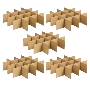 BESTONZON 5Pack Boxes For Moving Medium Glass Items With Grid Design