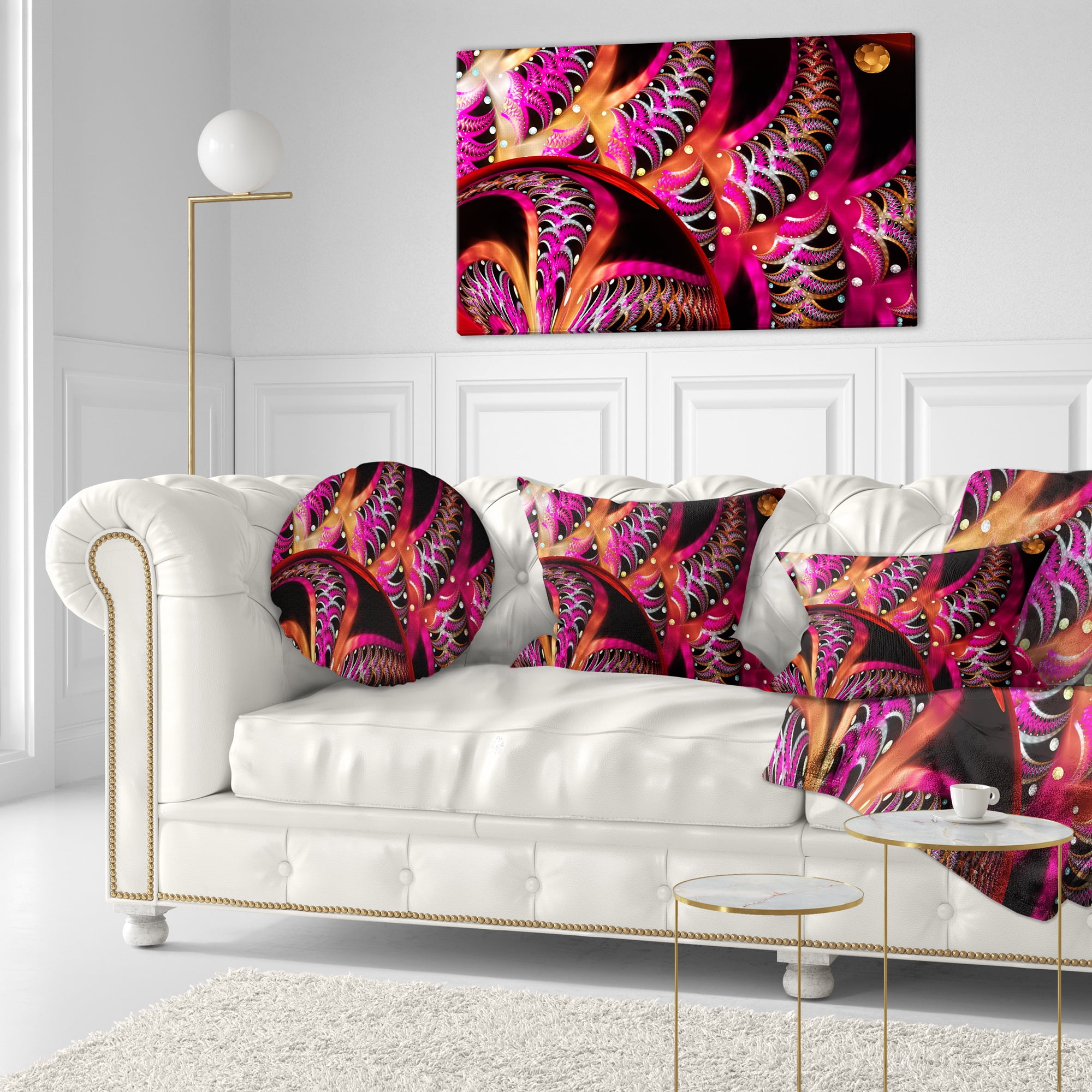 Designart 12" x 20" Multi-color Polyester Throw Pillow