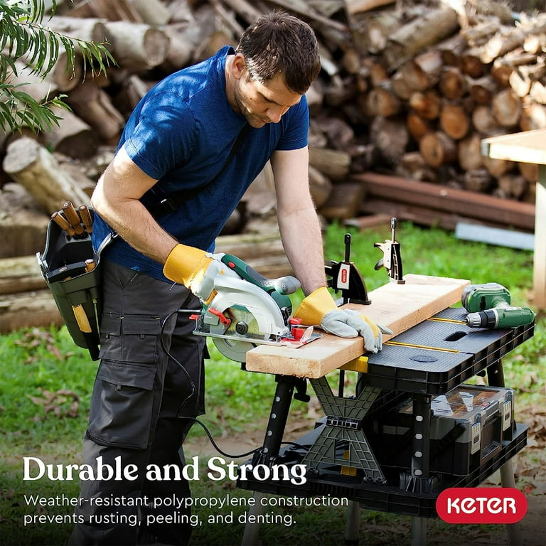 Keter folding table work cheap bench for miter saw stand