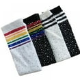thumbnail image 4 of Kids Girls Knee High Socks Long Boot Rhinestone Striped Socks, 4 of 4