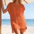 thumbnail image 4 of Cache-maillot pour Femmes Chandail à Capuchon de Maillot de Bain Tricot Ajouré à Franges Robe de Plage Cache-Maillot Long Cache-Maillot pour Femmes Cache-Maillots pour Maillots de Bain Femmes Grande Taille Cache-Trous Cache-Maillots, 4 of 6