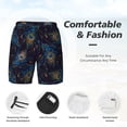 thumbnail image 3 of Daiia Peacock Feathers Mens Swim Trunks Swim Shorts Quick Dry Swim Shorts with Mesh Lining Pockets-XX-Large, 3 of 9