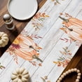 thumbnail image 2 of Thanksgiving Pumpkin Cotton Linen Table Runner, Washable Table Runners for Kitchen, Dining Room, Holiday, Home Party Table Decor, 13x120 Inches, 2 of 9