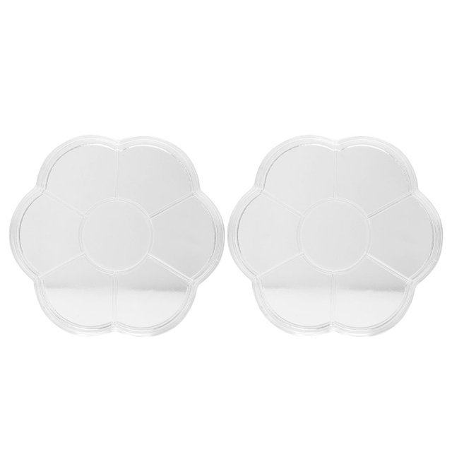 Caja organizadora de plástico transparente con 7 rejillas para joyería, cuentas artesanales, caja de almacenamiento integrada, 2 uds.