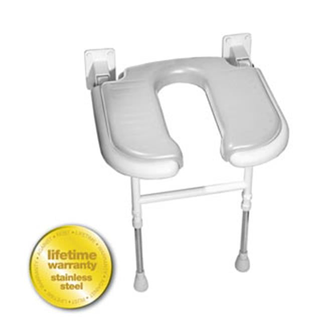 AKW Medicare 4000 Series Shower Seat Ushaped Padded v Gray 18.125