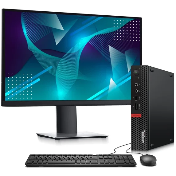 Restored Lenovo M75q Tiny PC | AMD Ryzen 5 3400GE Quad core Processor | Radeon Vega 11 Graphics | 16GB DDR4 RAM | 512GB SSD |24" LED Monitor| WIFI | Keyboard & Mouse | Windows 11 Pro (Refurbished)