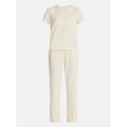 thumbnail image 4 of Lissome Women's Rib Knit Top and Pants Pajama Set, 2-Piece, Sizes S-3X, 4 of 4