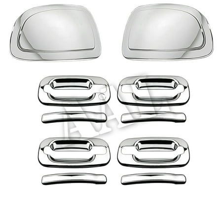 2002 Chevy Suburban - AAL Premium Chrome Cover Combo For CHEVY 2000 2001 2002 2003 2004 2005 2006 SUBURBAN 4 Doors HANDLE Without Passenger Side Keyhole+2PC MIRROR CAP